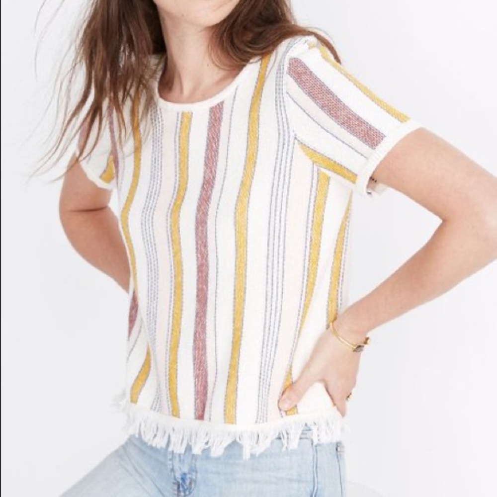 Madewell Striped Sweater Shirt, Large